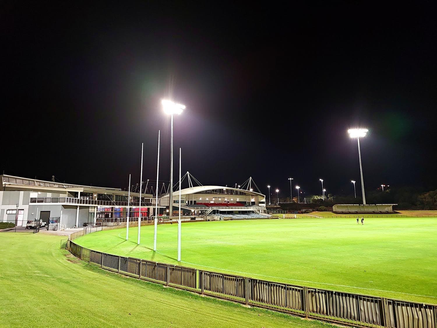 From the sideline at HBF Arena in Joondalup WA